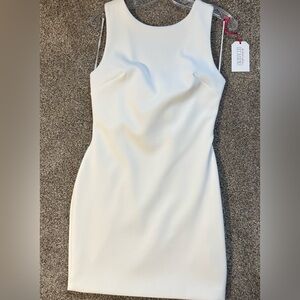 Elegant White Sleeveless Short Dress Bridal